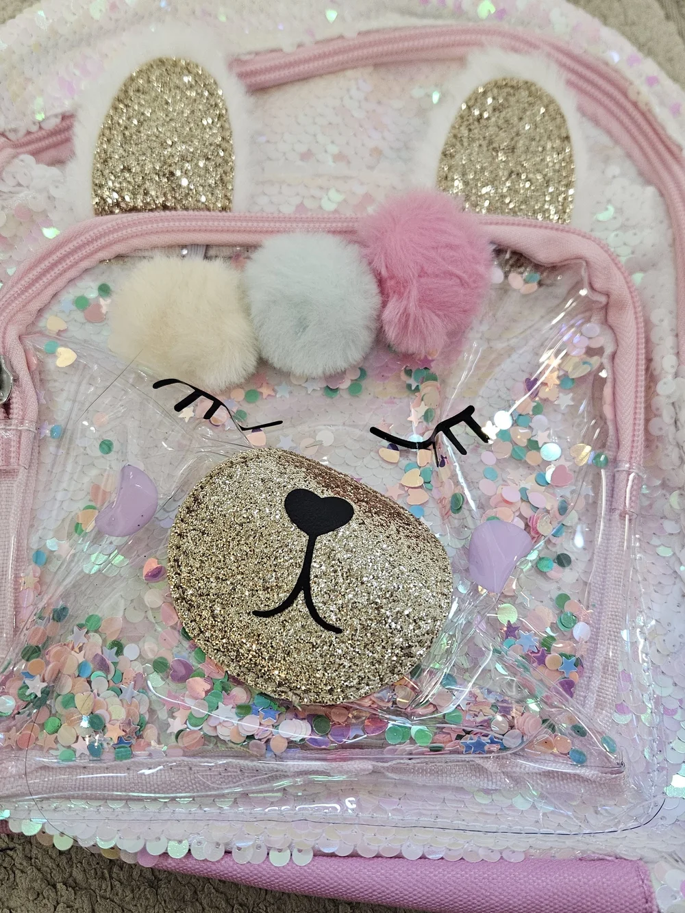 Cat & Jack Kids' Pink Sequin Bunny Backpack – New With Tags